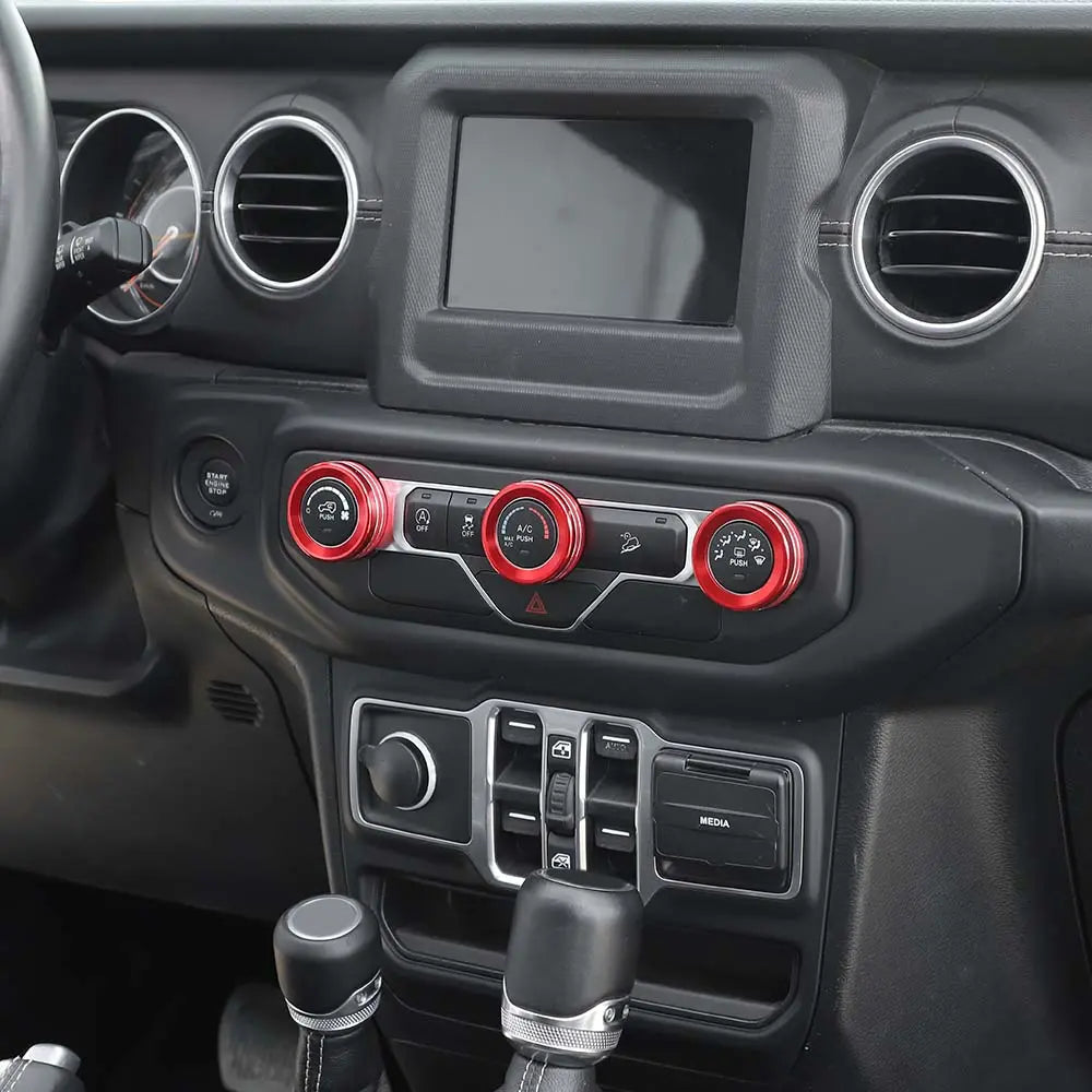 For 2018+ Jeep Wrangler JL JLU & Gladiator JT Air Conditioner Switch Knob Cover Trim C Style