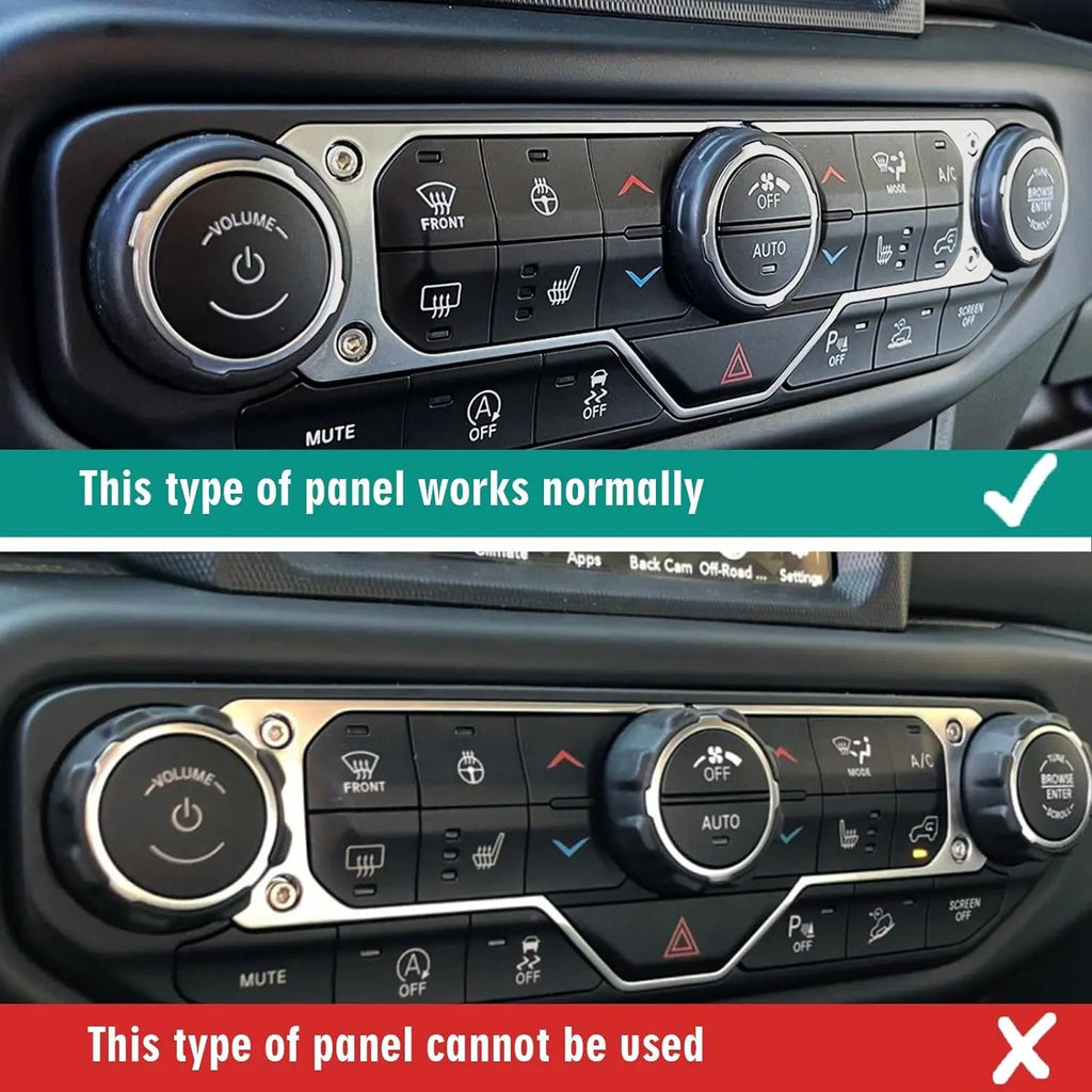 For 2018+ Jeep Wrangler JL JLU & Gladiator JT Air Conditioner Switch Knob Cover Trim Style A