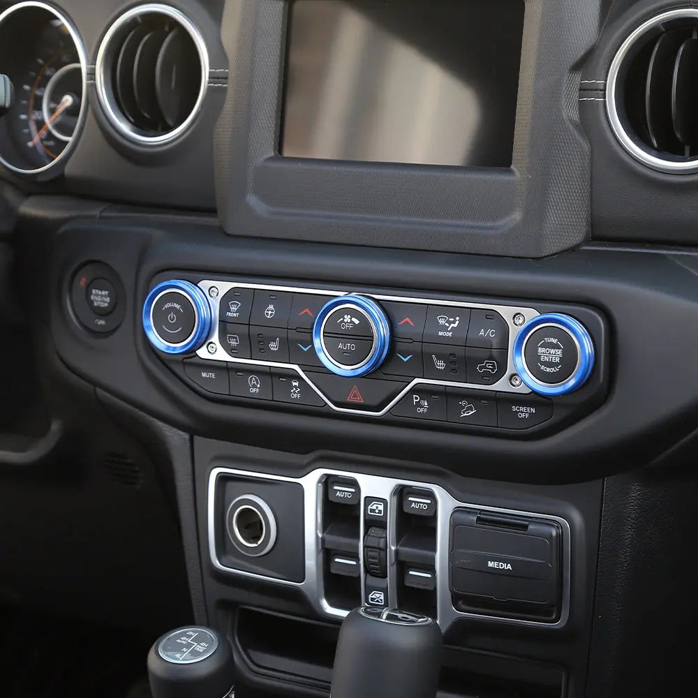 For 2018+ Jeep Wrangler JL JLU & Gladiator JT Air Conditioner Switch Knob Cover Trim Style A