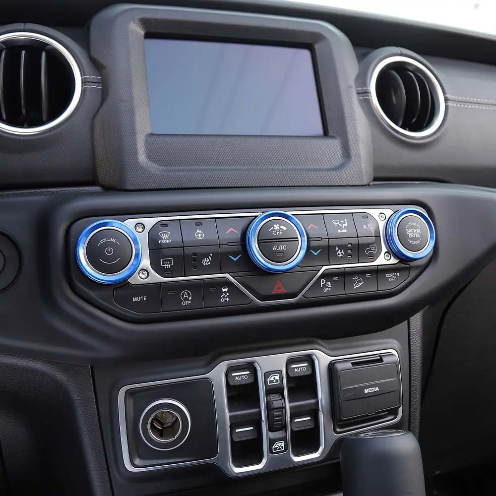 For 2018+ Jeep Wrangler JL JLU & Gladiator JT Air Conditioner Switch Knob Cover Trim Style A