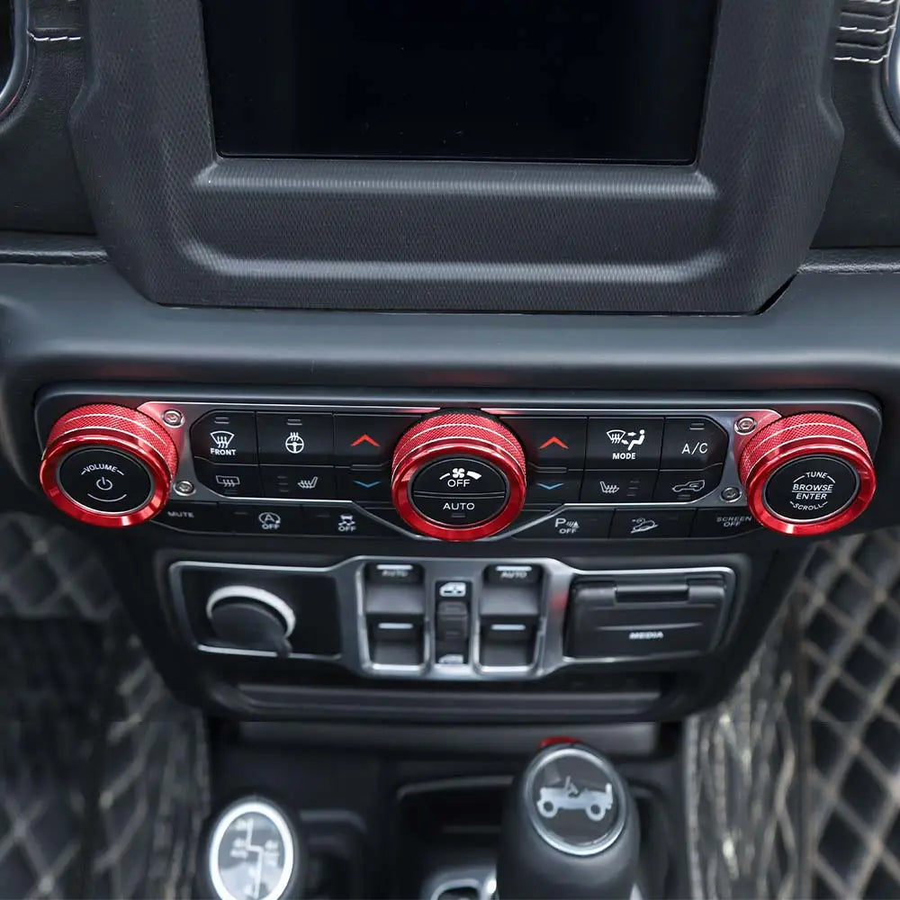For 2018+ Jeep Wrangler JL JLU & Gladiator JT Air Conditioner Switch Knob Cover Trim - Style B