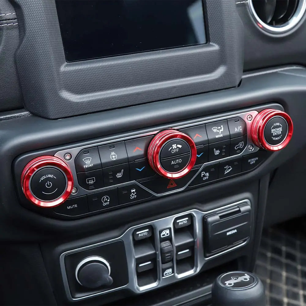 For 2018+ Jeep Wrangler JL JLU & Gladiator JT Air Conditioner Switch Knob Cover Trim - Style B