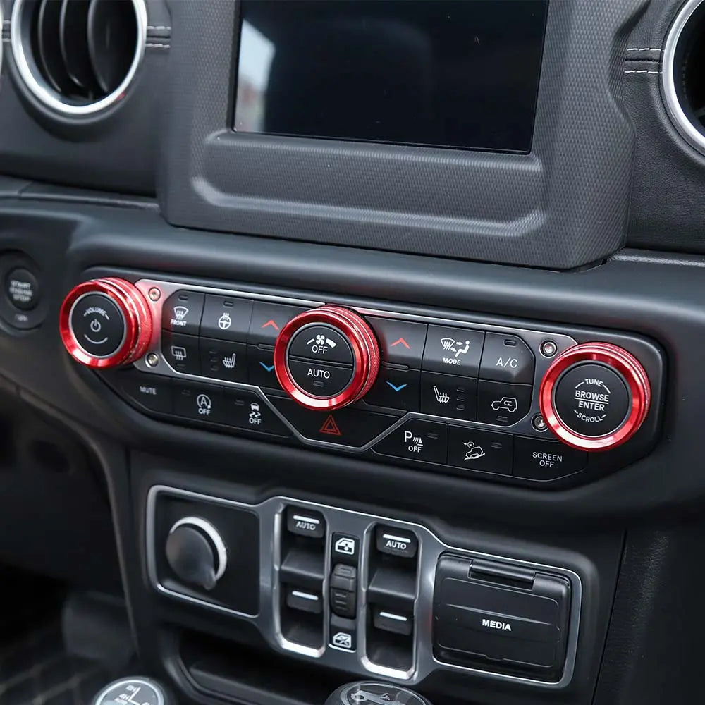For 2018+ Jeep Wrangler JL JLU & Gladiator JT Air Conditioner Switch Knob Cover Trim - Style B