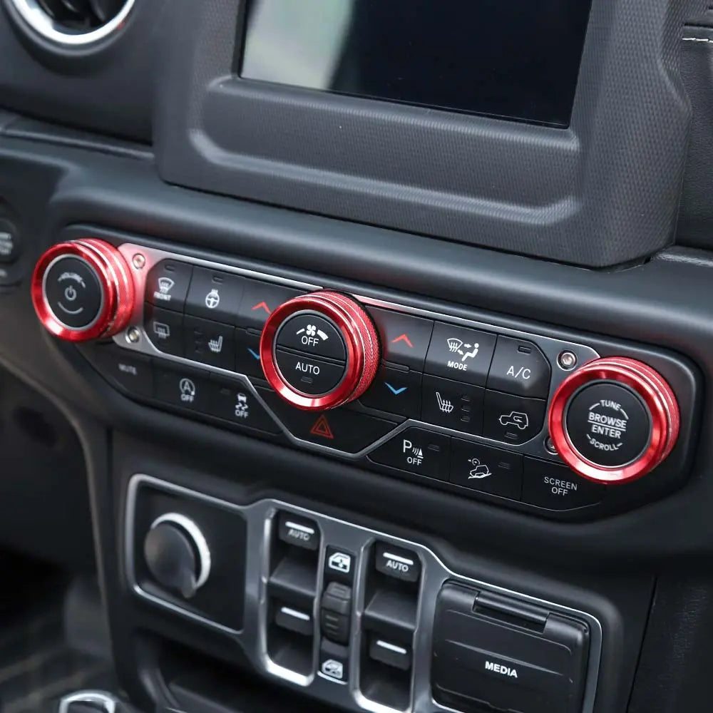 For 2018+ Jeep Wrangler JL JLU & Gladiator JT Air Conditioner Switch Knob Cover Trim - Style B