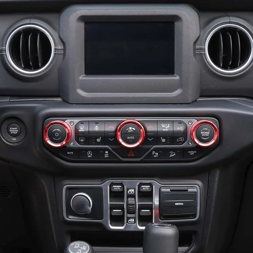 For 2018+ Jeep Wrangler JL JLU & Gladiator JT Air Conditioner Switch Knob Cover Trim - Style B