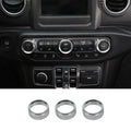 For 2018+ Jeep Wrangler JL JLU & Gladiator JT Air Conditioner Switch Knob Cover Trim - Style B