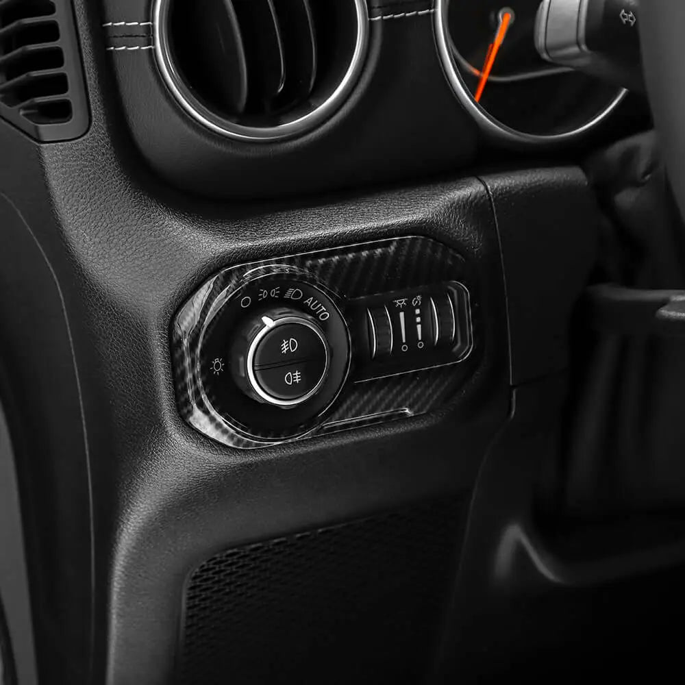 For 2018+ Jeep Wrangler JL JLU & Gladiator JT Car Headlight Switch Button Bezel Trim Cover Dashboard Accent