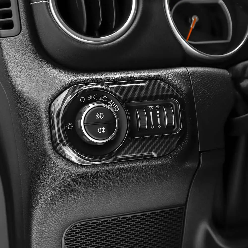 For 2018+ Jeep Wrangler JL JLU & Gladiator JT Car Headlight Switch Button Bezel Trim Cover Dashboard Accent