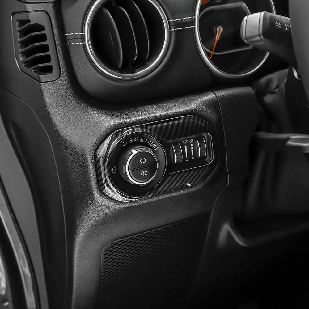 For 2018+ Jeep Wrangler JL JLU & Gladiator JT Car Headlight Switch Button Bezel Trim Cover Dashboard Accent