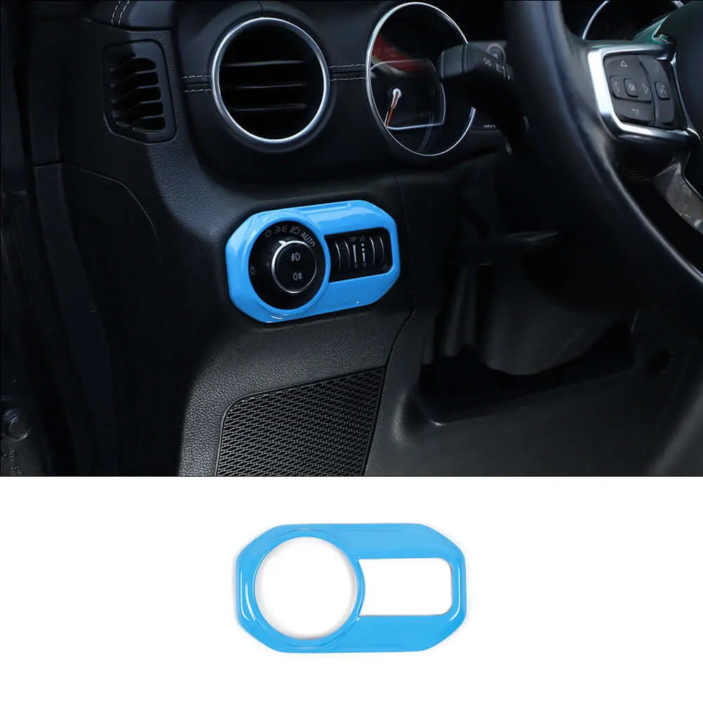 For 2018+ Jeep Wrangler JL JLU & Gladiator JT Car Headlight Switch Button Bezel Trim Cover Dashboard Accent