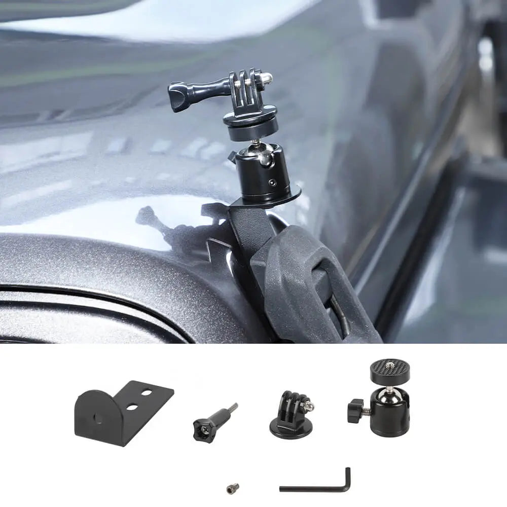 For 2018+ Jeep Wrangler JL JLU & Gladiator JT Engine Hood Action Camera Mount Bracket