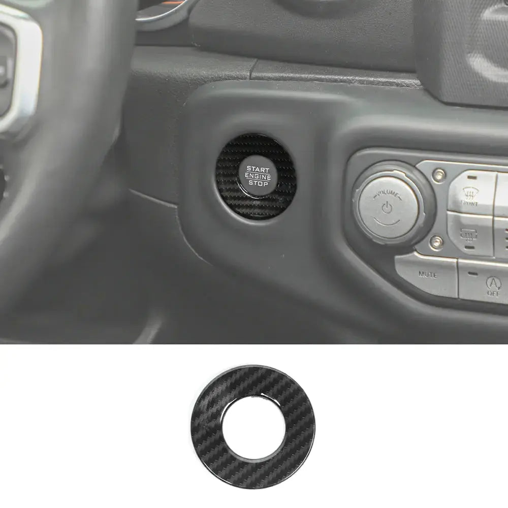 For 2018+ Jeep Wrangler JL, JLU & Gladiator JT Engine Start Button Trim Cover – Ignition Badge Accent Ring