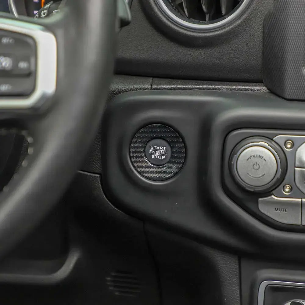 For 2018+ Jeep Wrangler JL, JLU & Gladiator JT Engine Start Button Trim Cover – Ignition Badge Accent Ring
