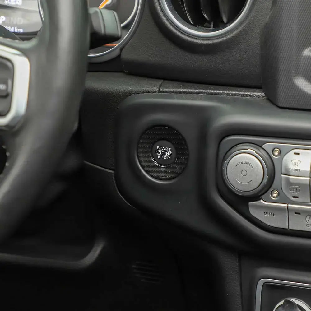For 2018+ Jeep Wrangler JL, JLU & Gladiator JT Engine Start Button Trim Cover – Ignition Badge Accent Ring