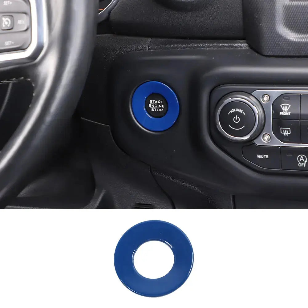 For 2018+ Jeep Wrangler JL, JLU & Gladiator JT Engine Start Button Trim Cover – Ignition Badge Accent Ring