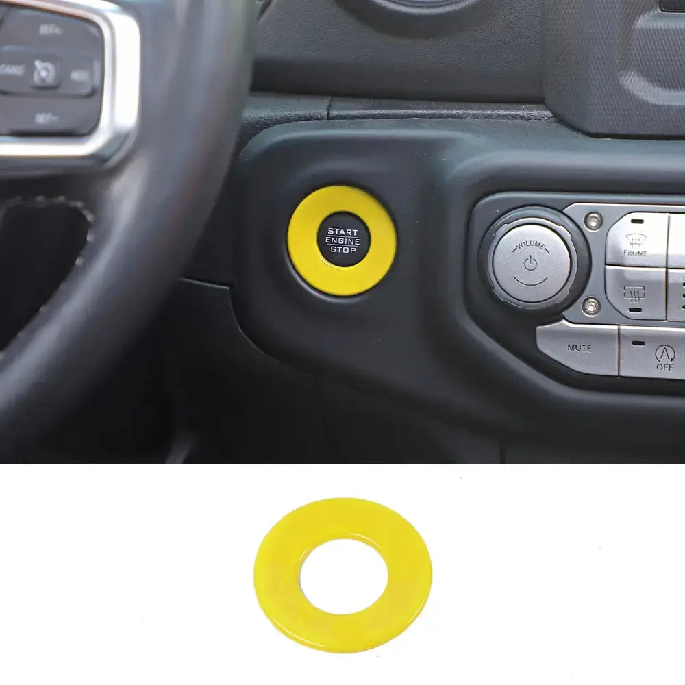 For 2018+ Jeep Wrangler JL, JLU & Gladiator JT Engine Start Button Trim Cover – Ignition Badge Accent Ring