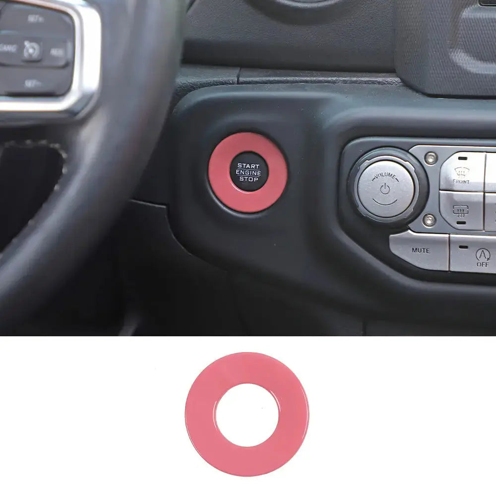 For 2018+ Jeep Wrangler JL, JLU & Gladiator JT Engine Start Button Trim Cover – Ignition Badge Accent Ring