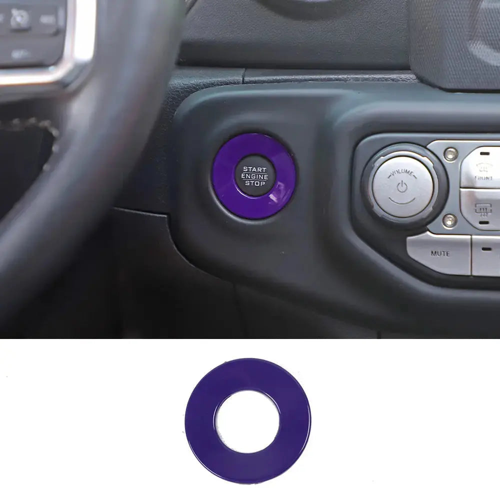 For 2018+ Jeep Wrangler JL, JLU & Gladiator JT Engine Start Button Trim Cover – Ignition Badge Accent Ring