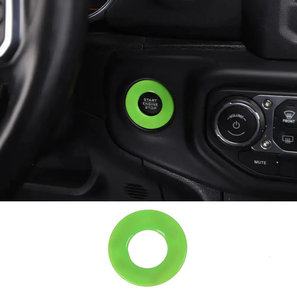 For 2018+ Jeep Wrangler JL, JLU & Gladiator JT Engine Start Button Trim Cover – Ignition Badge Accent Ring