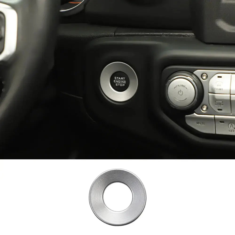 For 2018+ Jeep Wrangler JL, JLU & Gladiator JT Engine Start Button Trim Cover – Ignition Badge Accent Ring