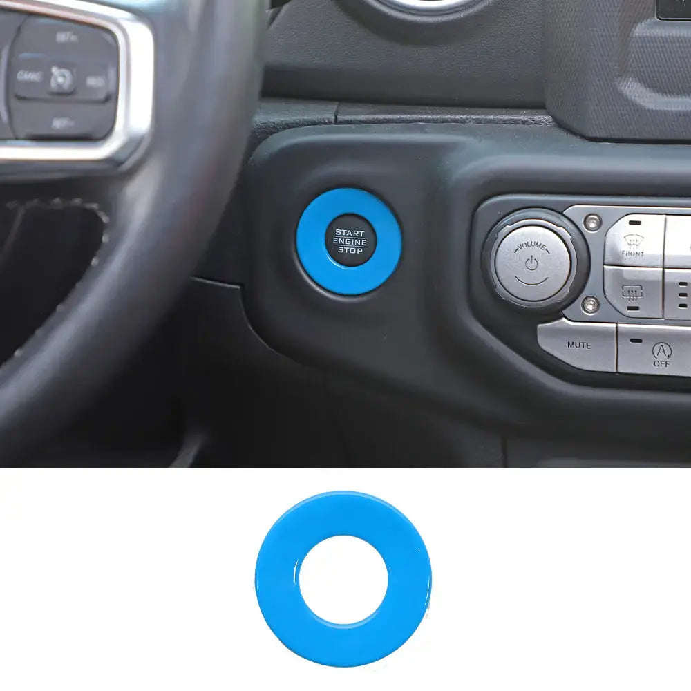 For 2018+ Jeep Wrangler JL, JLU & Gladiator JT Engine Start Button Trim Cover – Ignition Badge Accent Ring