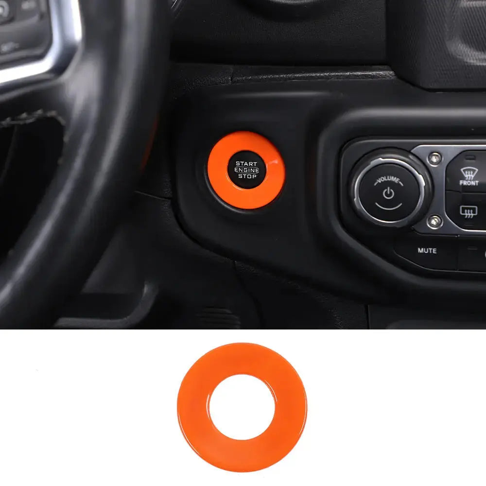 For 2018+ Jeep Wrangler JL, JLU & Gladiator JT Engine Start Button Trim Cover – Ignition Badge Accent Ring