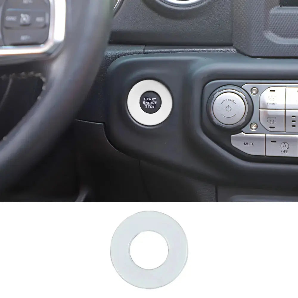 For 2018+ Jeep Wrangler JL, JLU & Gladiator JT Engine Start Button Trim Cover – Ignition Badge Accent Ring