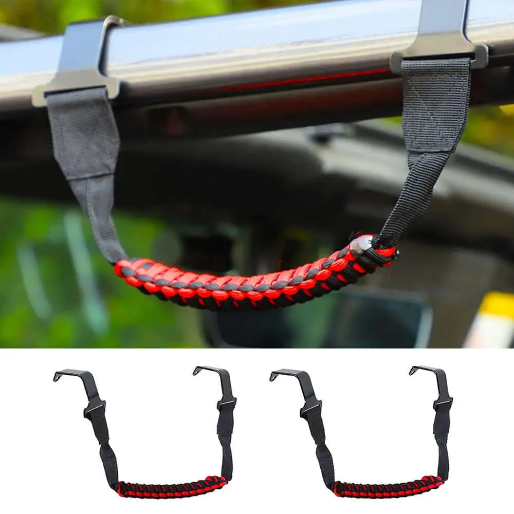 For 2018-2023 Jeep Wrangler JL JLU & Gladiator JT Front Paracord Grab Handles Bars
