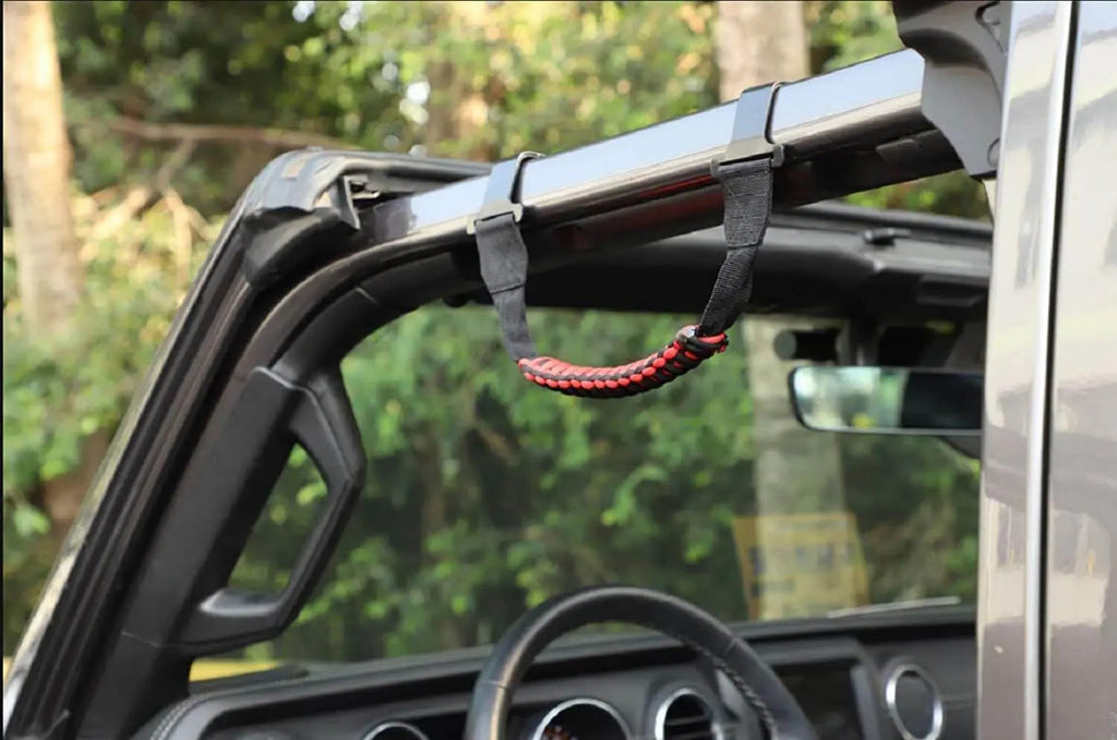 For 2018-2023 Jeep Wrangler JL JLU & Gladiator JT Front Paracord Grab Handles Bars
