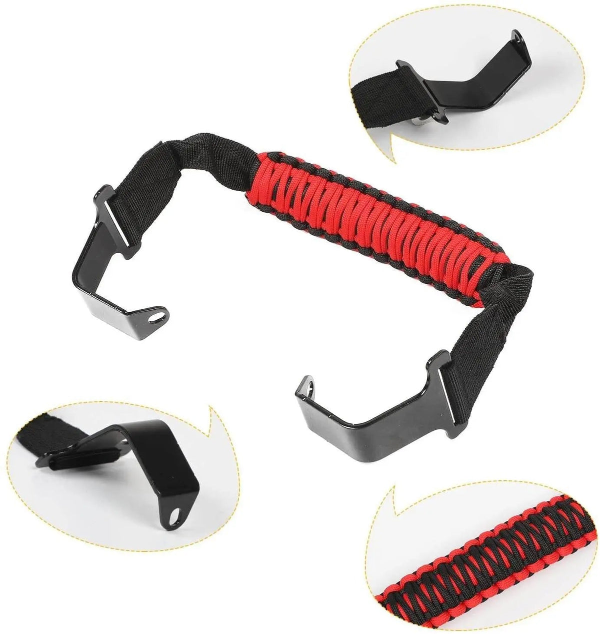 For 2018-2023 Jeep Wrangler JL JLU & Gladiator JT Front Paracord Grab Handles Bars