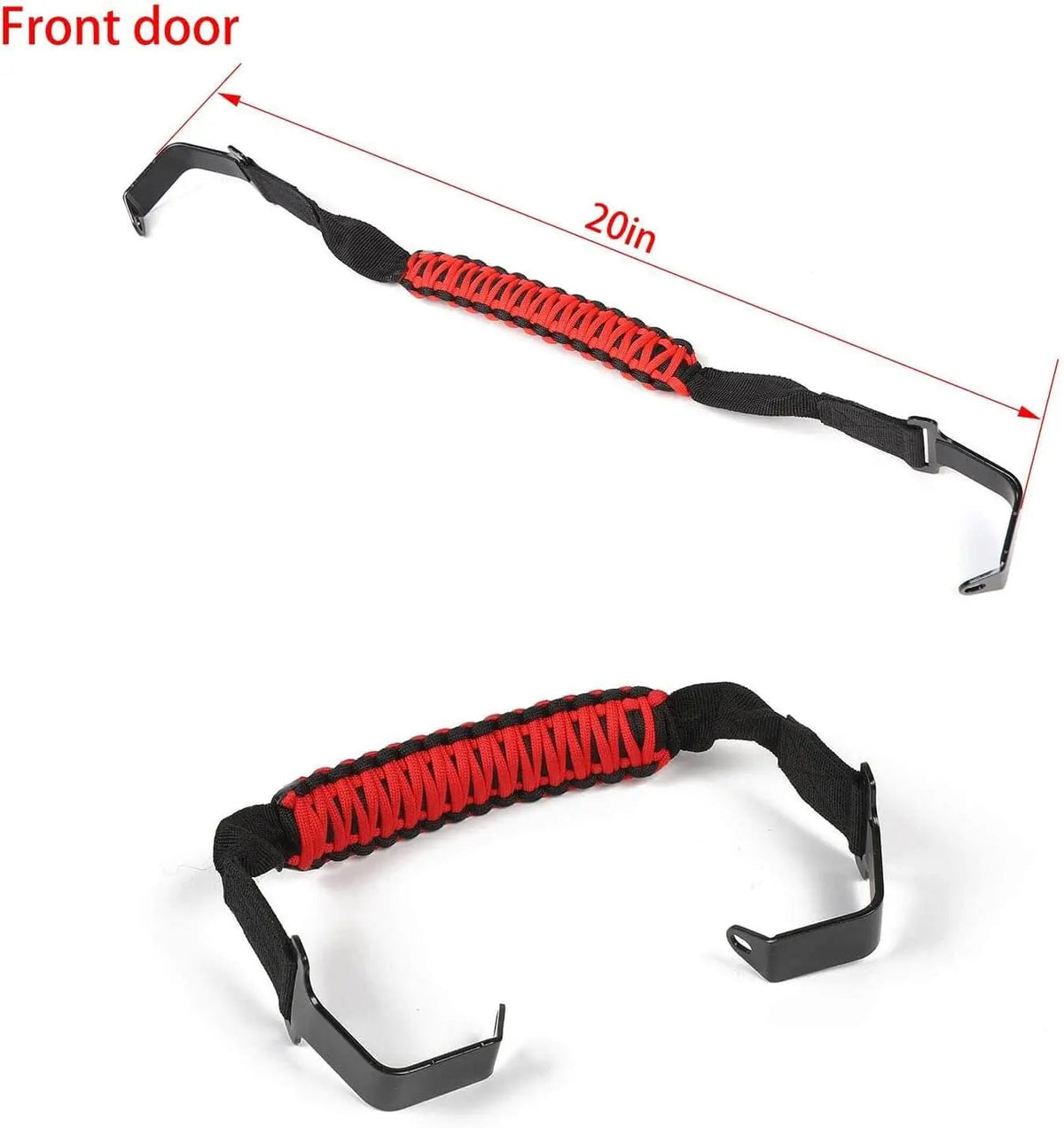 For 2018-2023 Jeep Wrangler JL JLU & Gladiator JT Front Paracord Grab Handles Bars