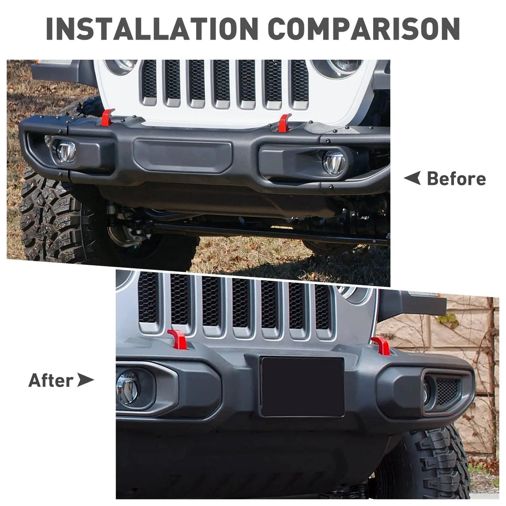For 2018+ Jeep Wrangler JL JLU & Gladiator JT Front License Plate Mounting Bracket
