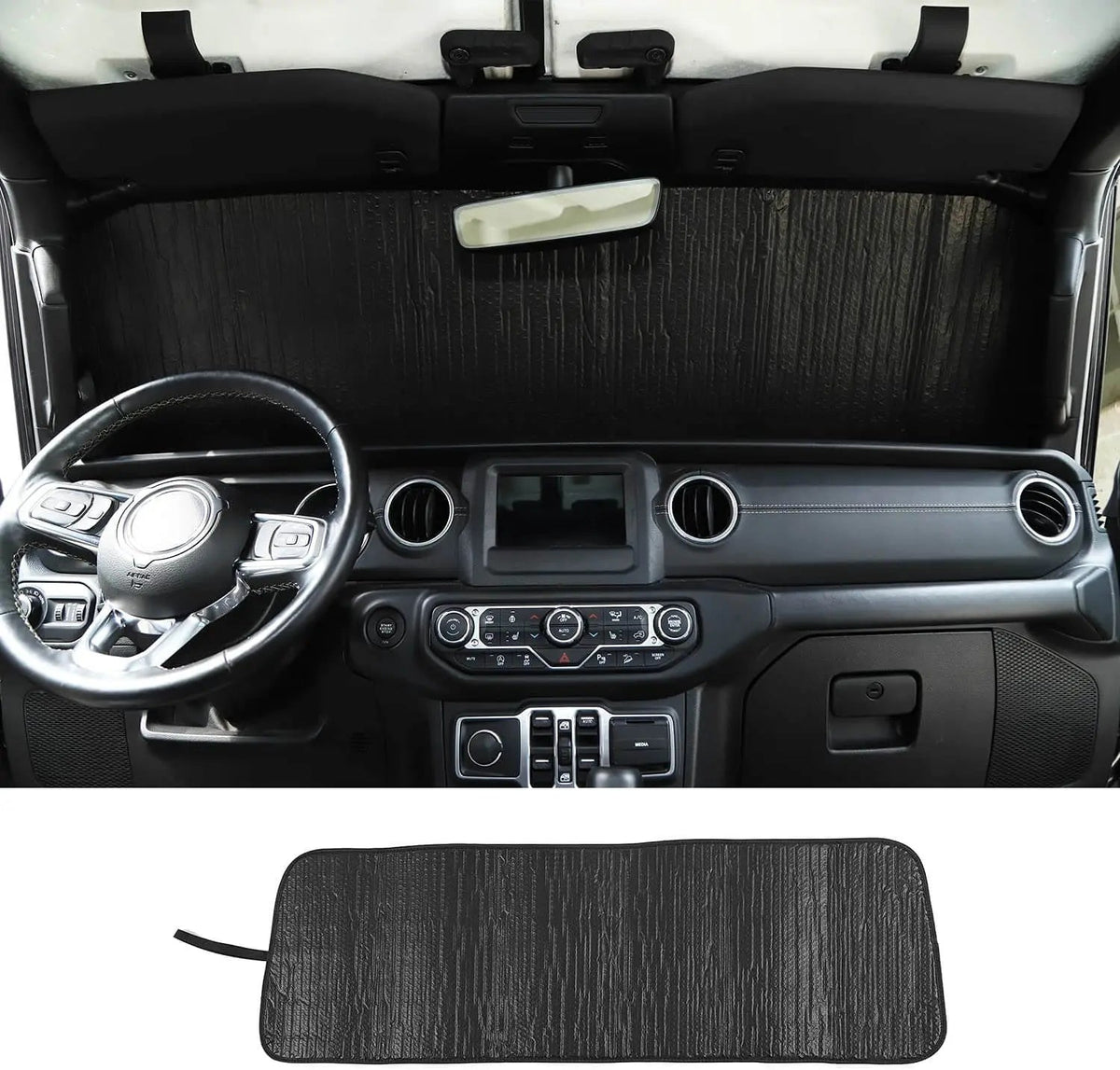 For 2018+ Jeep Wrangler JL JLU & Gladiator JT Front Window Windshield Shade Visor