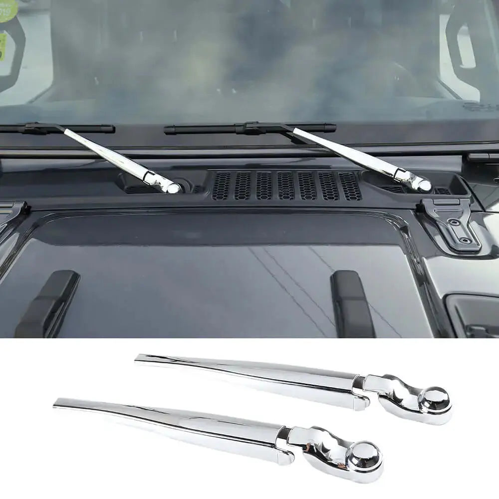 For 2018-2025 Jeep Wrangler JL JLU & Gladiator JT Front Windshield Rain Wiper Arm Cover Trim (2 pcs)