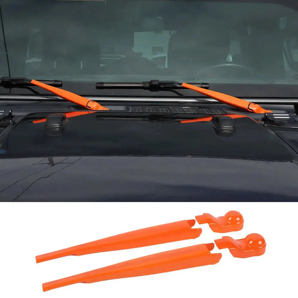 For 2018-2025 Jeep Wrangler JL JLU & Gladiator JT Front Windshield Rain Wiper Arm Cover Trim (2 pcs)