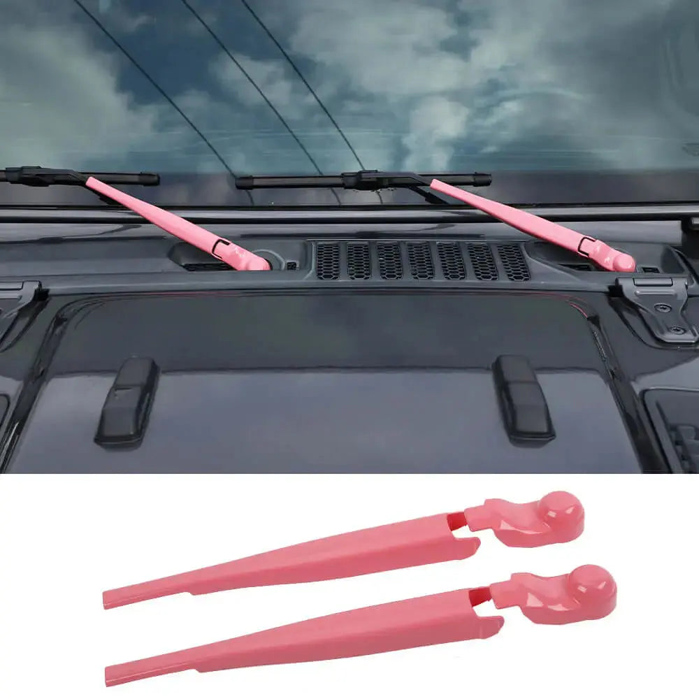 For 2018-2025 Jeep Wrangler JL JLU & Gladiator JT Front Windshield Rain Wiper Arm Cover Trim (2 pcs)