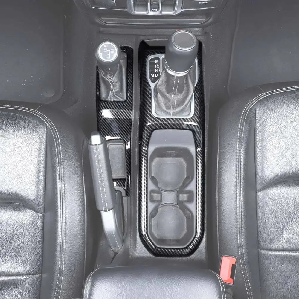 For 2018+ Jeep Wrangler JL JLU & Gladiator JT Gear Shift Center Console Panel Trim Cover Black Carbon Fiber