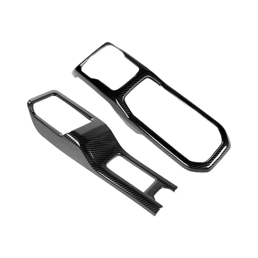 For 2018+ Jeep Wrangler JL JLU & Gladiator JT Gear Shift Center Console Panel Trim Cover Black Carbon Fiber