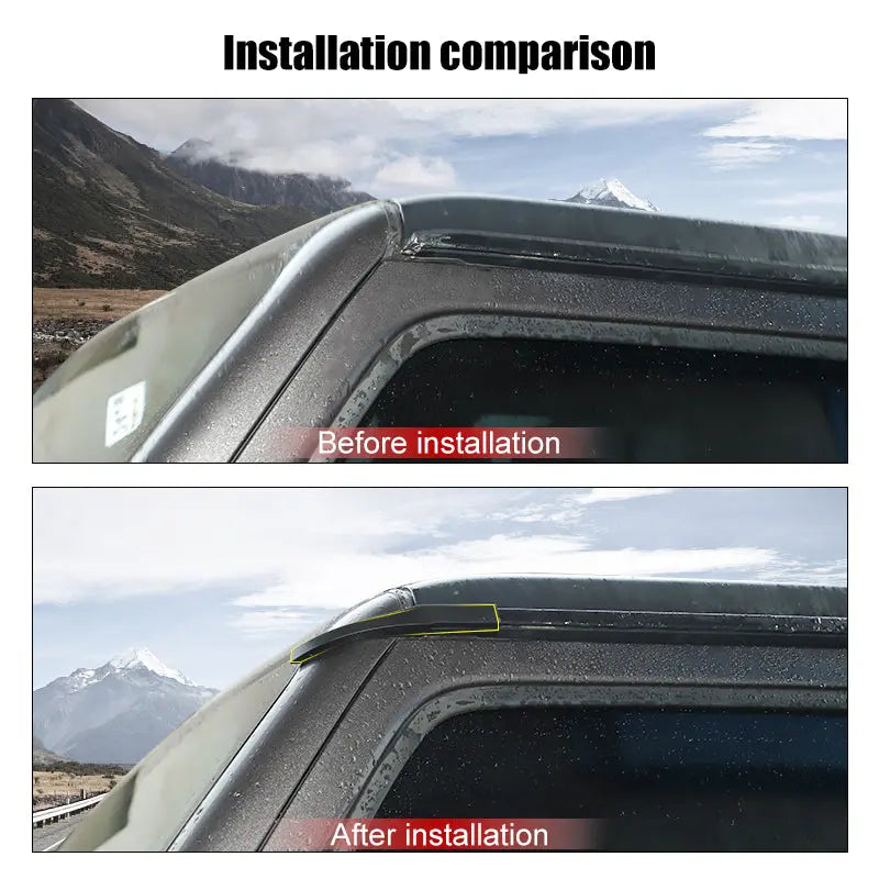 For 2018+ Jeep Wrangler JL JLU & Gladiator JT Hardtop Rain Diverter Extension Drip Rail Rain Gutter