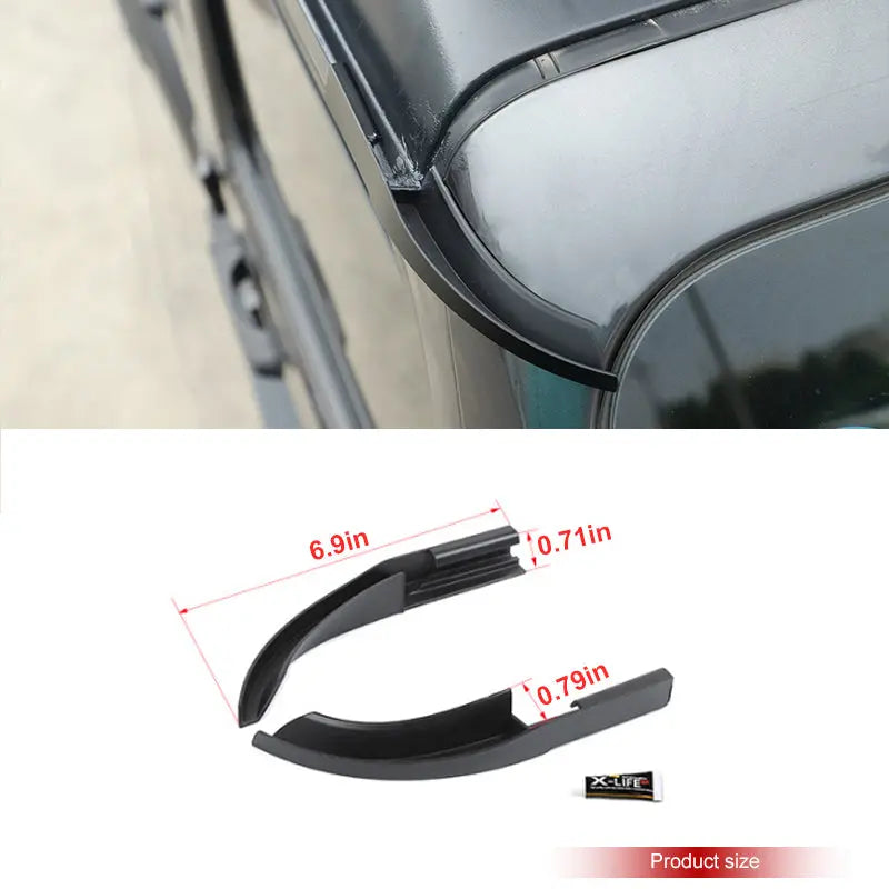 For 2018+ Jeep Wrangler JL JLU & Gladiator JT Hardtop Rain Diverter Extension Drip Rail Rain Gutter