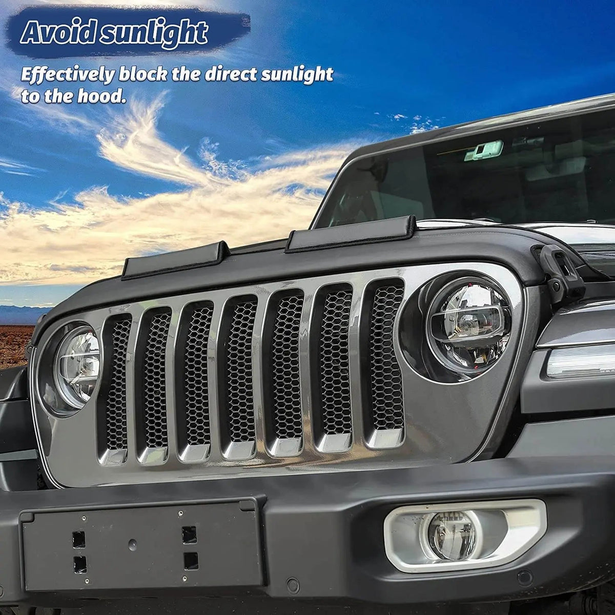 For 2018+ Jeep Wrangler JL JLU & Gladiator JT Hood Bra Cover Protector