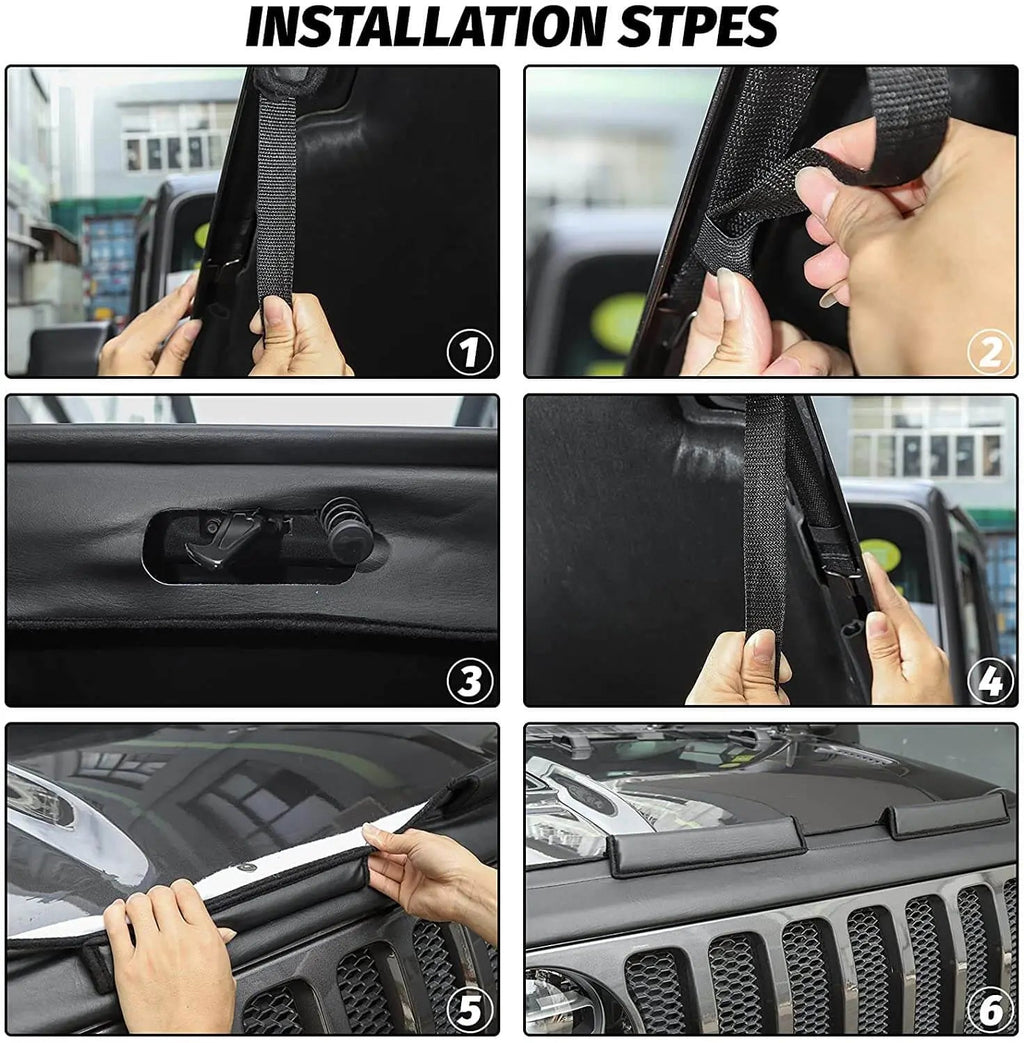 For 2018+ Jeep Wrangler JL JLU & Gladiator JT Hood Bra Cover Protector