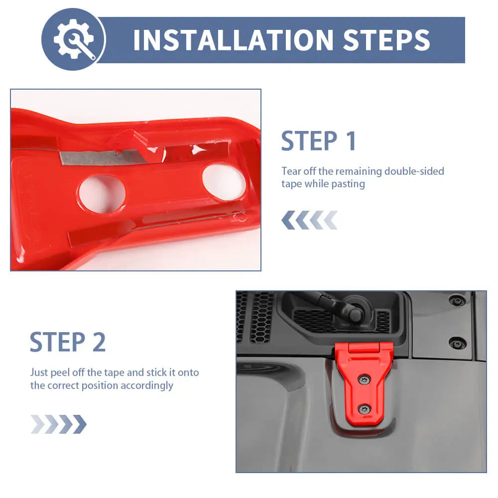 For 2018+ Jeep Wrangler JL JLU & Gladiator JT Mojave Hood Hinge Cover Trim B-Style （Rubicon 392 & Gladiator Mojave ）