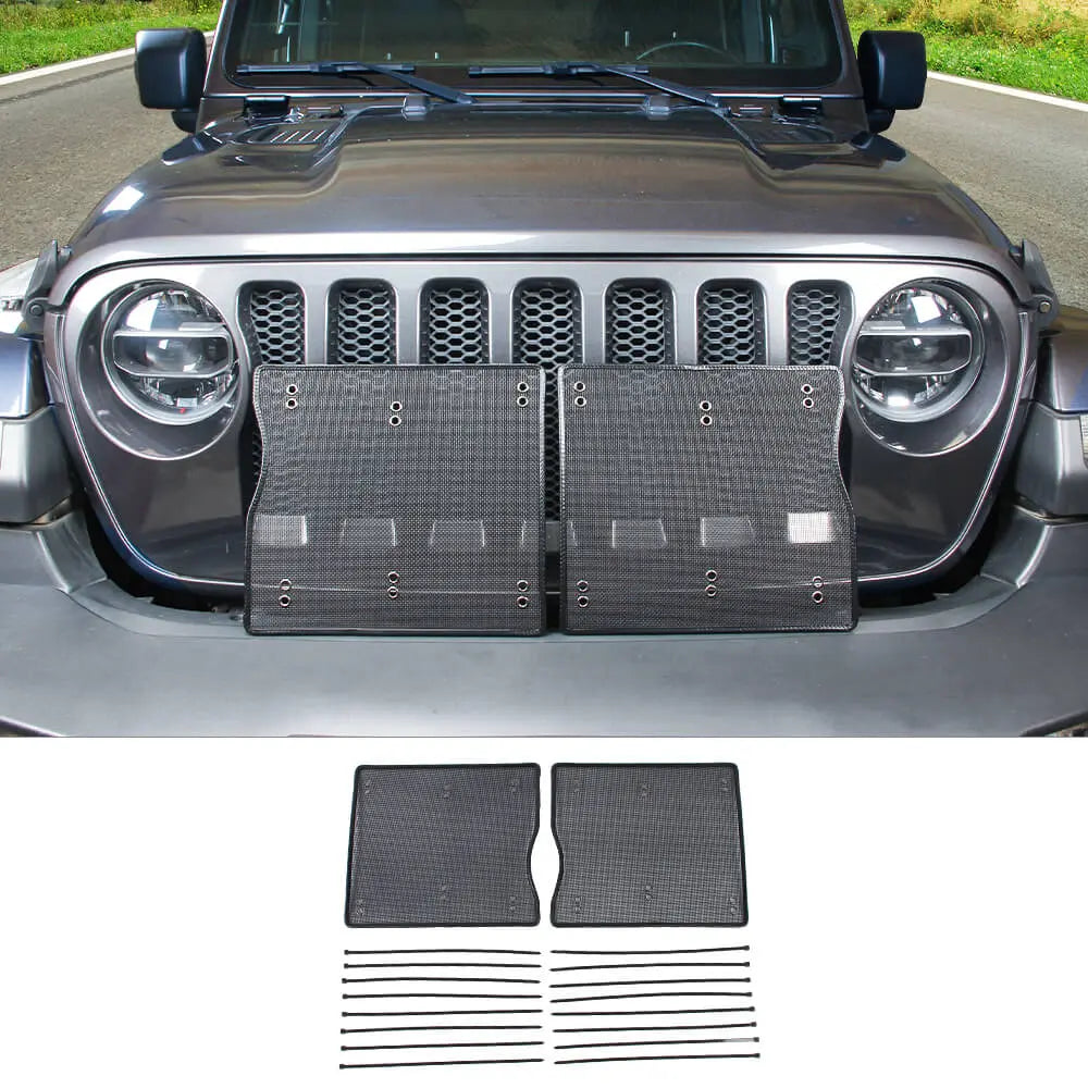 For 2018+ Jeep Wrangler JL JLU & Gladiator JT Iron Front Grille Insect Nets Mesh Cover
