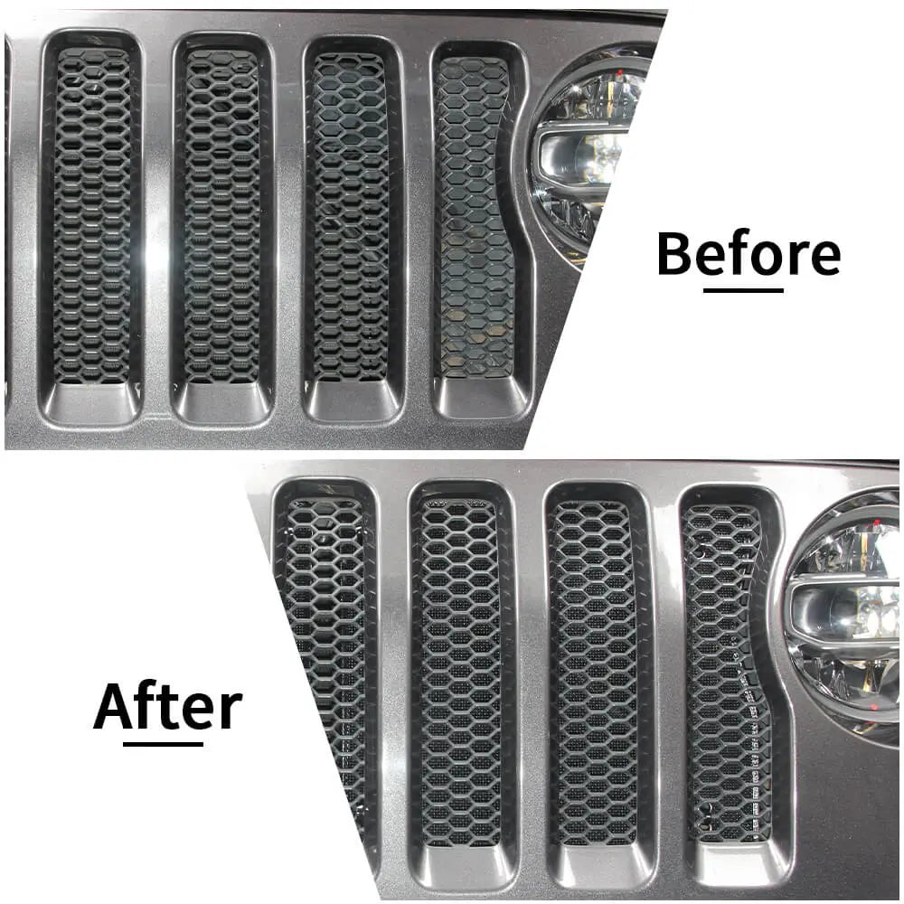 For 2018+ Jeep Wrangler JL JLU & Gladiator JT Iron Front Grille Insect Nets Mesh Cover