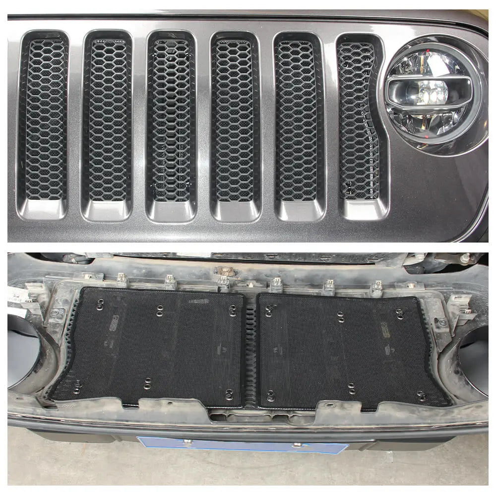 For 2018+ Jeep Wrangler JL JLU & Gladiator JT Iron Front Grille Insect Nets Mesh Cover