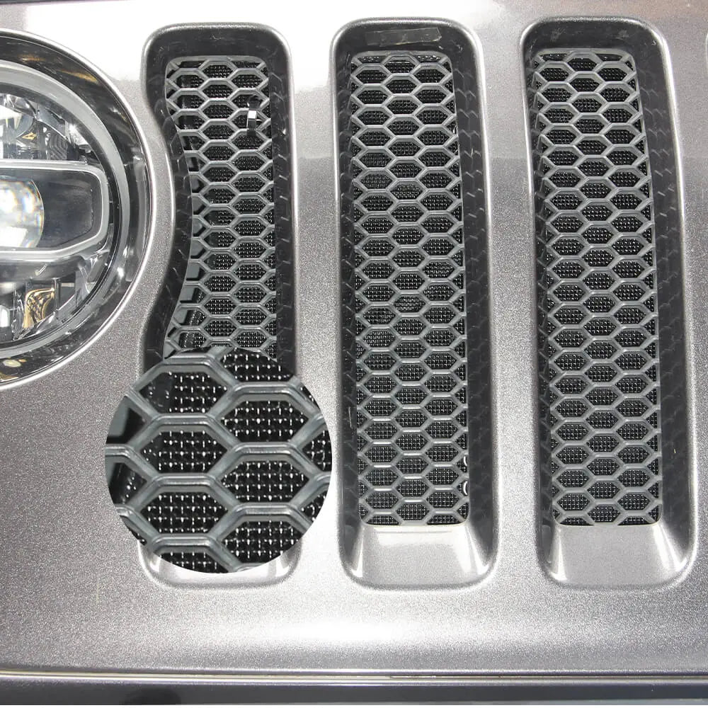 For 2018+ Jeep Wrangler JL JLU & Gladiator JT Iron Front Grille Insect Nets Mesh Cover