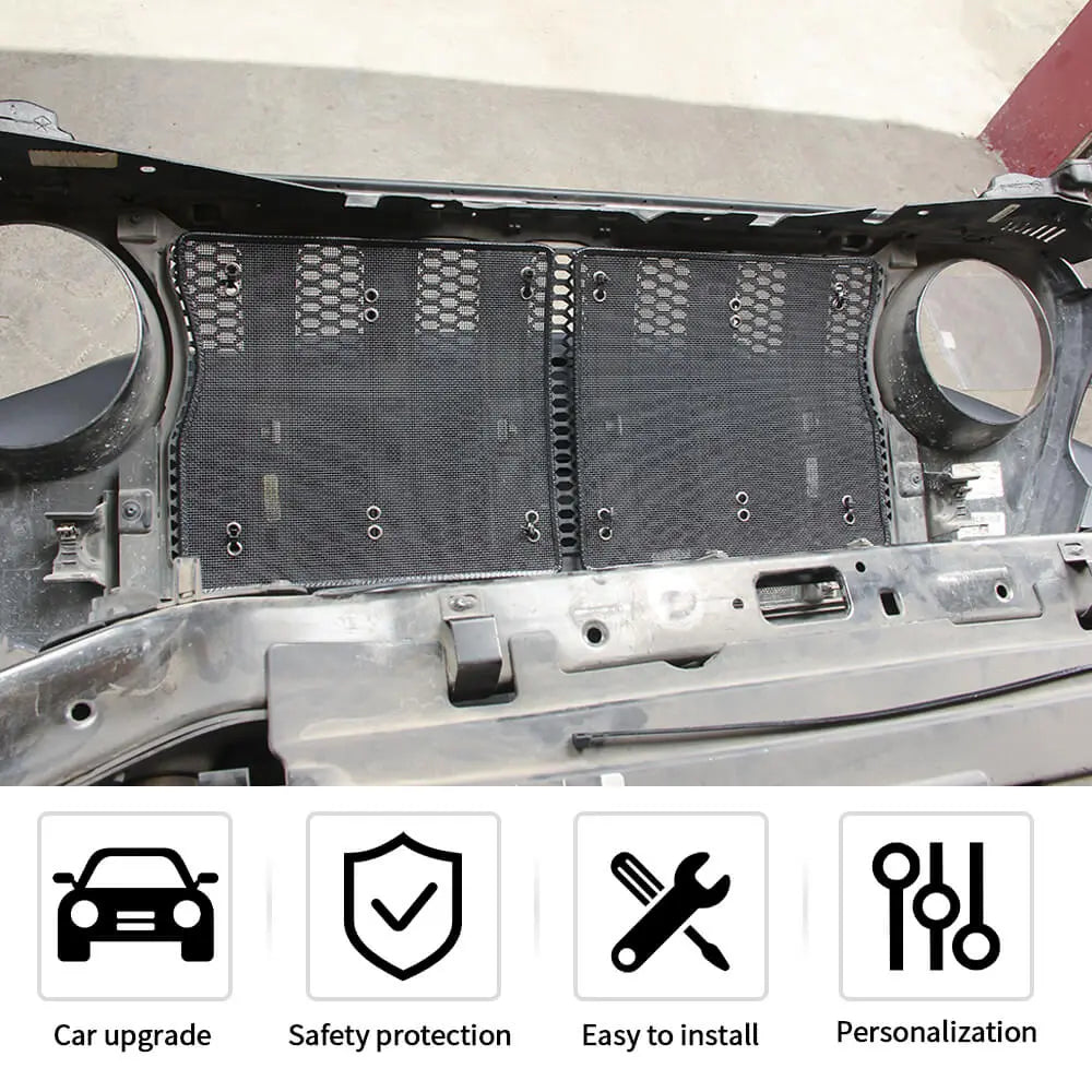 For 2018+ Jeep Wrangler JL JLU & Gladiator JT Iron Front Grille Insect Nets Mesh Cover