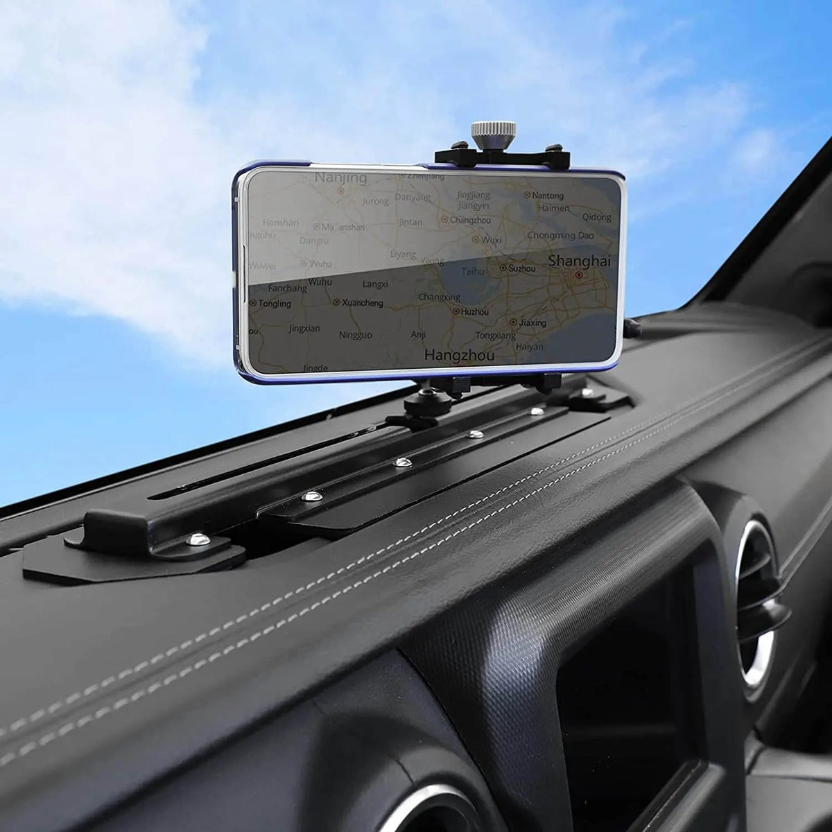 For 2018+ Jeep Wrangler JL JLU & Gladiator JT Metal Dash Phone Holder, Dashboard Phone Mount