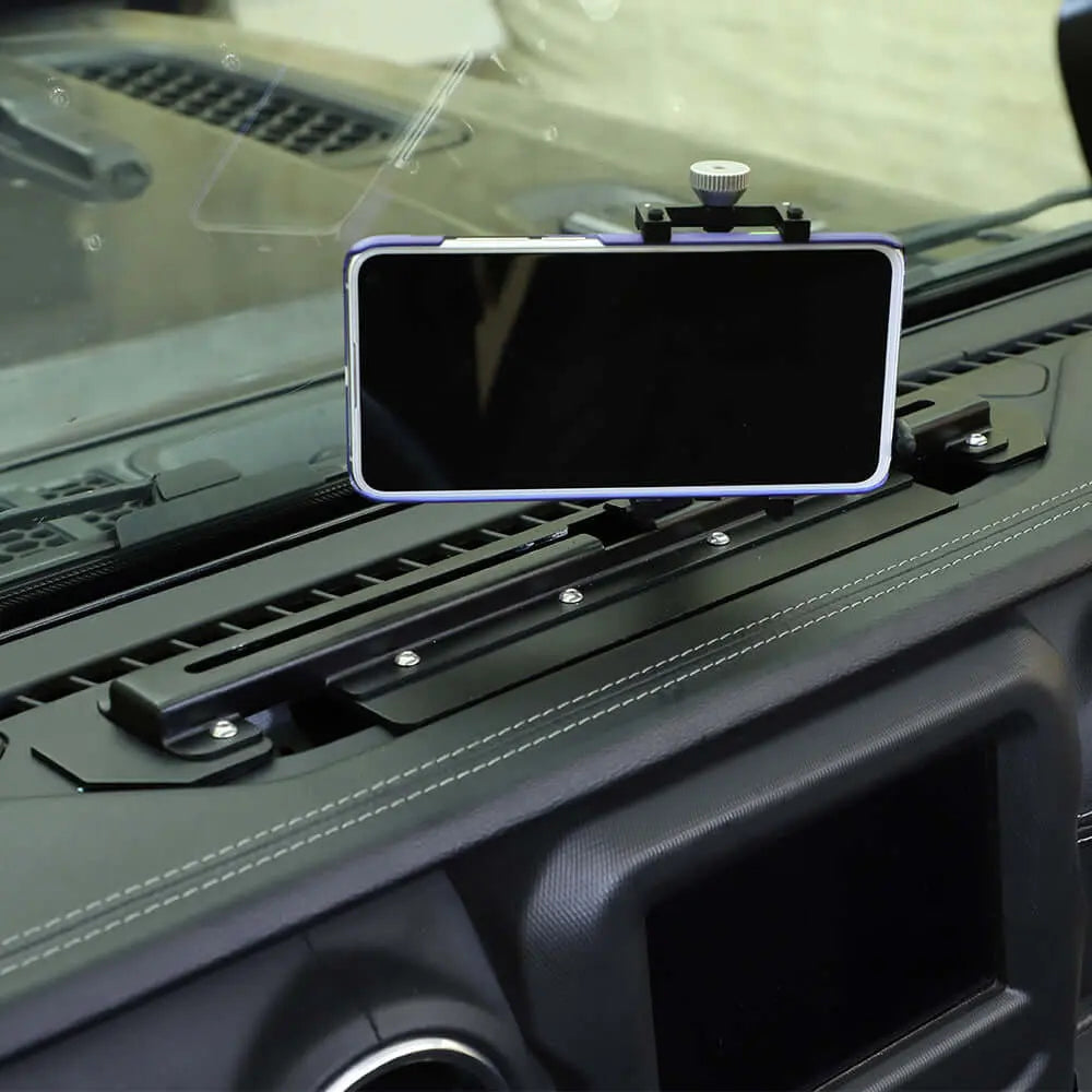For 2018+ Jeep Wrangler JL JLU & Gladiator JT Metal Dash Phone Holder, Dashboard Phone Mount